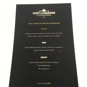 Gold Foil Menu